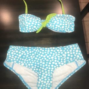 Blue and white dots bikini